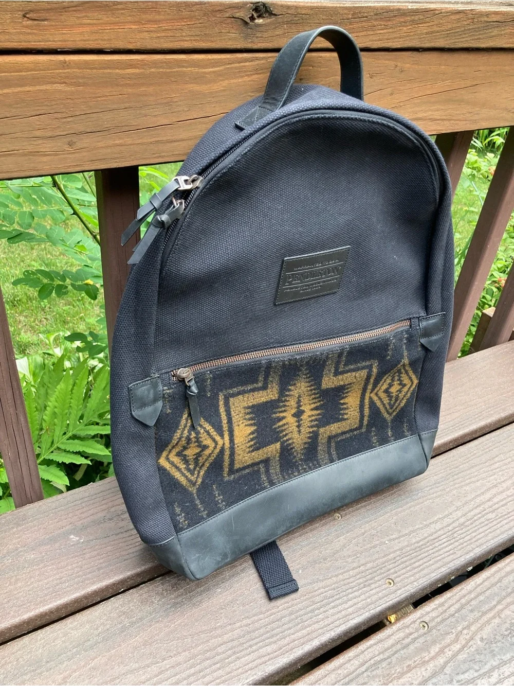 NWOT Pendleton Rock Point Backpack Black and Brown/Tan Southwestern Pattern